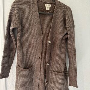 Cozy Brown Knit Cardigan Sweater